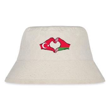 Türkei Belarus Flagge Hände Herzform - Stanley/Stella recycelter Bucket Hat - Naturweiß - Vorne