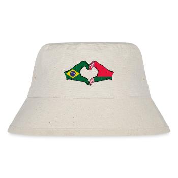 Brésil Biélorussie Drapeau Mains Coeur Forme - Bob recyclé Stanley/Stella - blanc naturel - Devant