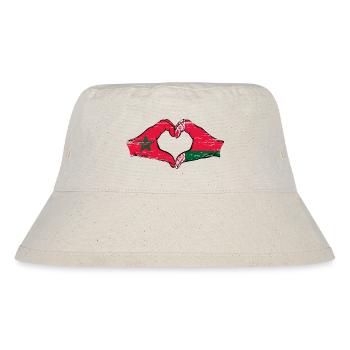 Maroc Biélorussie drapeau mains coeur utilisé - Bob recyclé Stanley/Stella - blanc naturel - Devant