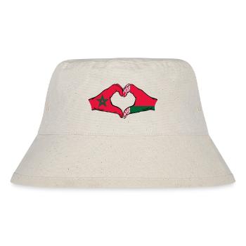 Marokko Belarus Flagge Hände Herzform - Stanley/Stella recycelter Bucket Hat - Naturweiß - Vorne