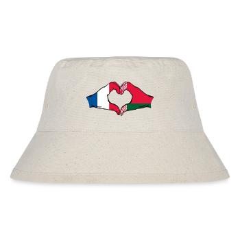 Frankreich Belarus Flagge Hände Herzform - Stanley/Stella recycelter Bucket Hat - Naturweiß - Vorne
