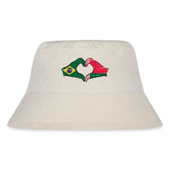 Brasilien Belarus Flagge Hände Herzform used - Stanley/Stella recycelter Bucket Hat - Naturweiß - Vorne