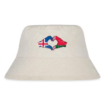 Island Belarus Flagge Hände Herzform used - Stanley/Stella recycelter Bucket Hat - Naturweiß - Vorne