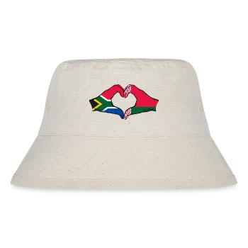 Afrique du Sud Biélorussie drapeau mains forme coeur - Bob recyclé Stanley/Stella - blanc naturel - Devant