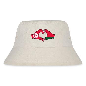 Tunisie Biélorussie drapeau mains coeur forme - Bob recyclé Stanley/Stella - blanc naturel - Devant