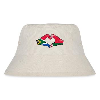 Südafrika Belarus Flagge Hände Herzform used - Stanley/Stella recycelter Bucket Hat - Naturweiß - Vorne