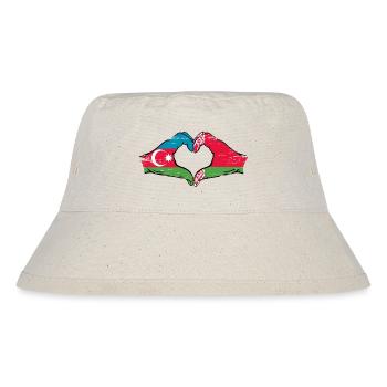 Aserbaidschan Belarus Flagge Hände Herzform used - Stanley/Stella recycelter Bucket Hat - Naturweiß - Vorne