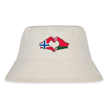 Norwegen Belarus Flagge Hände Herzform - Stanley/Stella recycelter Bucket Hat - Naturweiß - Vorne