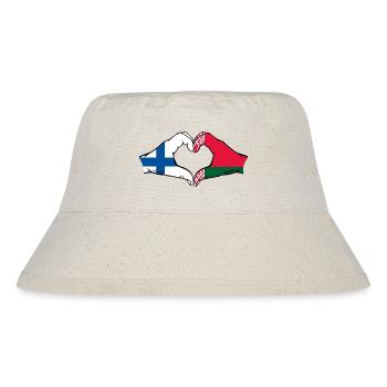Finland Belarus Flag Hands Heart Shape - Stanley/Stella Recycled Bucket Hat - natural - Front