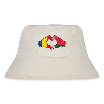 Rumänien Belarus Flagge Hände Herzform used - Stanley/Stella recycelter Bucket Hat - Naturweiß - Vorne