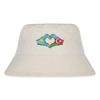 Kasachstan Aserbaidschan Flagge Hände Herz used - Stanley/Stella recycelter Bucket Hat - Naturweiß - Vorne