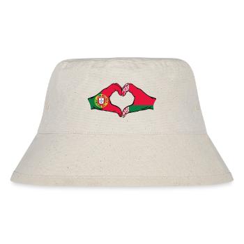 Portugal Belarus Flagge Hände Herzform - Stanley/Stella recycelter Bucket Hat - Naturweiß - Vorne