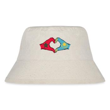 Maroc Kazakhstan Drapeau Mains Coeur Forme - Bob recyclé Stanley/Stella - blanc naturel - Devant