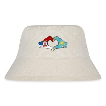 Serbie Kazakhstan drapeau mains forme de coeur utilisé - Bob recyclé Stanley/Stella - blanc naturel - Devant