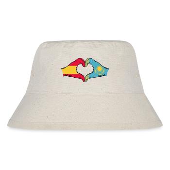 Espagne Kazakhstan Drapeau Mains Coeur Forme - Bob recyclé Stanley/Stella - blanc naturel - Devant