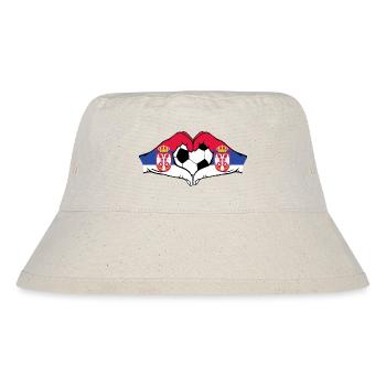Serbia flag football hands heart shape - Stanley/Stella Recycled Bucket Hat - natural - Front