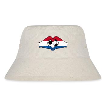 Drapeau de football hollandais mains forme de coeur utilisé - Bob recyclé Stanley/Stella - blanc naturel - Devant