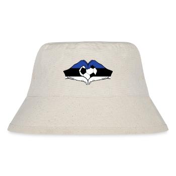 Estland Flagge Fußball Hände Herzform - Stanley/Stella recycelter Bucket Hat - Naturweiß - Vorne