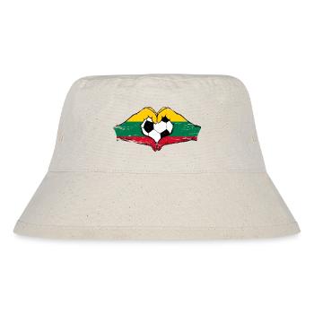 Litauen Flagge Fußball Hände Herzform used - Stanley/Stella recycelter Bucket Hat - Naturweiß - Vorne