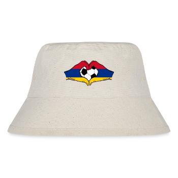 Armenien Flagge Fußball Hände Herzform - Stanley/Stella recycelter Bucket Hat - Naturweiß - Vorne