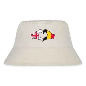 Géorgie, Belgique, drapeau, mains, forme coeur - Bob recyclé Stanley/Stella - blanc naturel - Devant