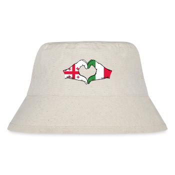 Georgien Italien Flagge Hände Herzform - Stanley/Stella recycelter Bucket Hat - Naturweiß - Vorne