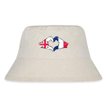 Georgien Frankreich Flagge Hände Herzform used - Stanley/Stella recycelter Bucket Hat - Naturweiß - Vorne