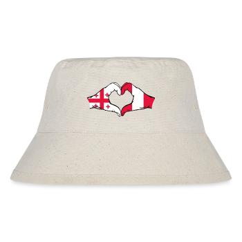 Géorgie Pérou drapeau mains forme de coeur - Bob recyclé Stanley/Stella - blanc naturel - Devant