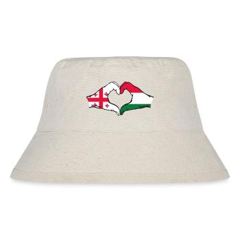 Georgia Hungary Flag Hands Heart Shape - Stanley/Stella Recycled Bucket Hat - natural - Front