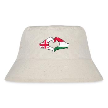 Géorgie Hongrie drapeau mains forme de coeur utilisé - Bob recyclé Stanley/Stella - blanc naturel - Devant