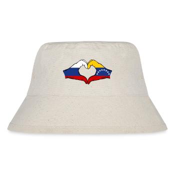 Russia Venezuela Flag Hands Heart Shape - Stanley/Stella Recycled Bucket Hat - natural - Front