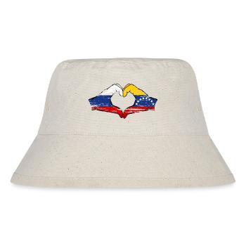 Russia Venezuela Flag Hands Heart Shape used - Stanley/Stella Recycled Bucket Hat - natural - Front