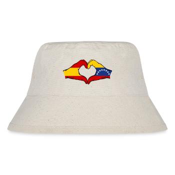 Spain Venezuela Flag Hands Heart Shape - Stanley/Stella Recycled Bucket Hat - natural - Front