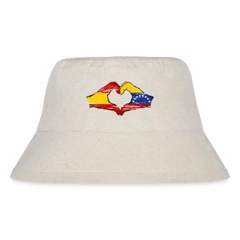 Spain Venezuela Flag Hands Heart Shape used - Stanley/Stella Recycled Bucket Hat - natural - Front