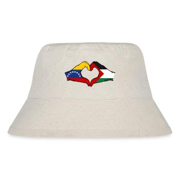 Venezuela Palestine drapeau mains forme de coeur - Bob recyclé Stanley/Stella - blanc naturel - Devant