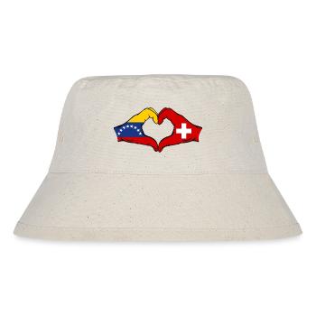 Venezuela Switzerland Flag Hands Heart Shape - Stanley/Stella Recycled Bucket Hat - natural - Front