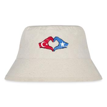 Turkey Somalia Flag Hands Heart Shape Used - Stanley/Stella Recycled Bucket Hat - natural - Front
