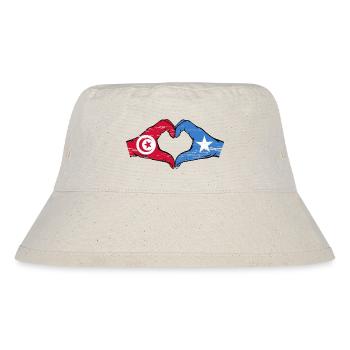 Tunesien Somalia Flagge Hände Herzform used - Stanley/Stella recycelter Bucket Hat - Naturweiß - Vorne