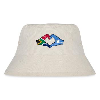 Südafrika Somalia Flagge Hände Herzform - Stanley/Stella recycelter Bucket Hat - Naturweiß - Vorne