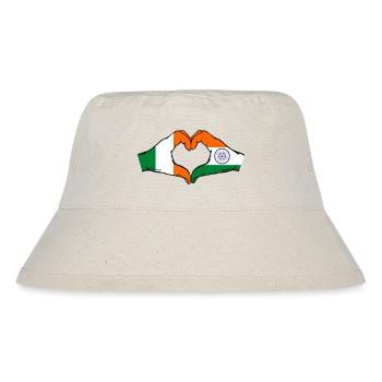 Irland Indien Flagge Hände Herzform - Stanley/Stella recycelter Bucket Hat - Naturweiß - Vorne