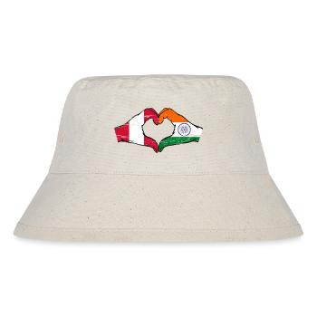 Peru India flag hands heart shape used - Stanley/Stella Recycled Bucket Hat - natural - Front