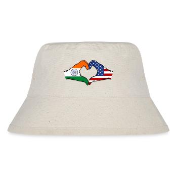 Inde États-Unis drapeau mains forme coeur - Bob recyclé Stanley/Stella - blanc naturel - Devant