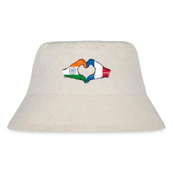 India France Flag Hands Heart Shape Used - Stanley/Stella Recycled Bucket Hat - natural - Front