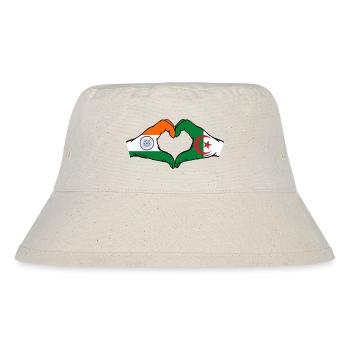 Inde Algérie Drapeau Mains Coeur Forme - Bob recyclé Stanley/Stella - blanc naturel - Devant