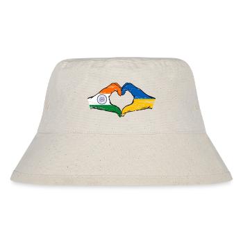India Ukraine Flag Hands Heart Shape Used - Stanley/Stella Recycled Bucket Hat - natural - Front