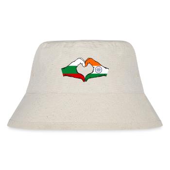Bulgarien Indien Flagge Hände Herzform - Stanley/Stella recycelter Bucket Hat - Naturweiß - Vorne