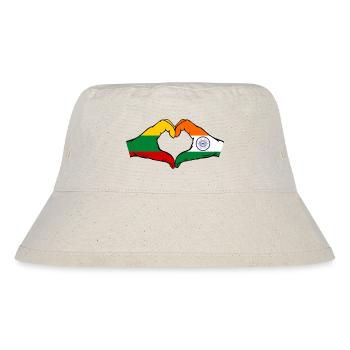 Litauen Indien Flagge Hände Herzform - Stanley/Stella recycelter Bucket Hat - Naturweiß - Vorne