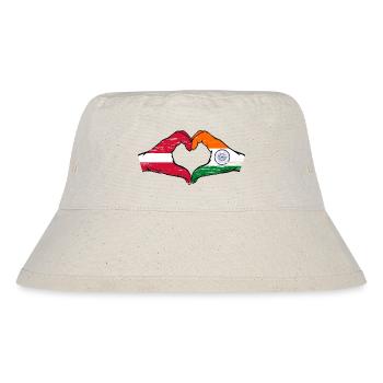 Lettlad India flag hands heart shape used - Stanley/Stella Recycled Bucket Hat - natural - Front