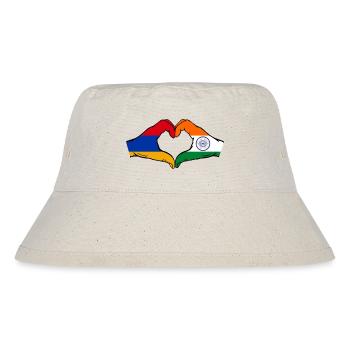 Armenien Indien Flagge Hände Herzform - Stanley/Stella recycelter Bucket Hat - Naturweiß - Vorne