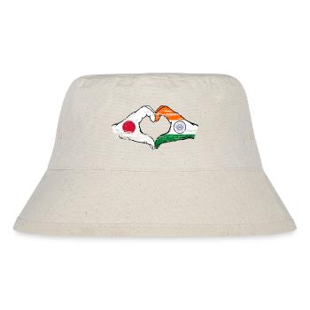 Japan India Flag Hands Heart Shape Used - Stanley/Stella Recycled Bucket Hat - natural - Front
